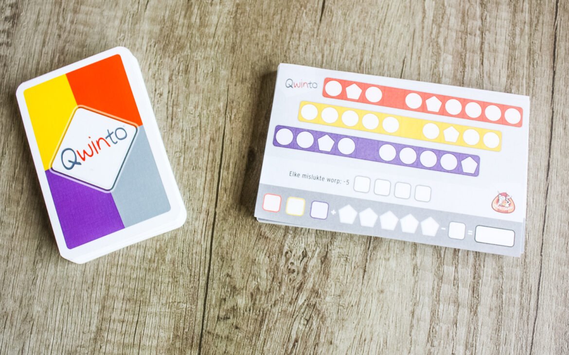 Kaarten en scoreblok van Qwinto